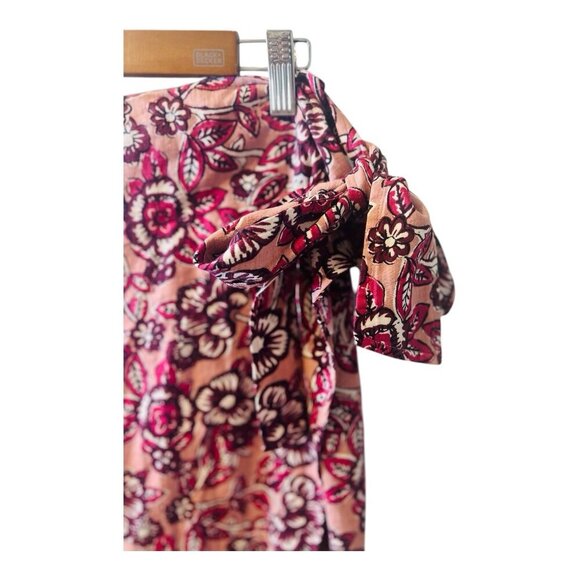 Faherty Women’s Pacifica Linen Blend Wrap Skirt Size Small Floral Rose Dessert - Picture 5 of 11